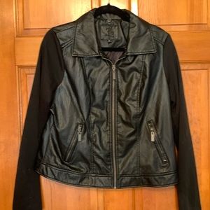 Faux Leather Moto Jacket.